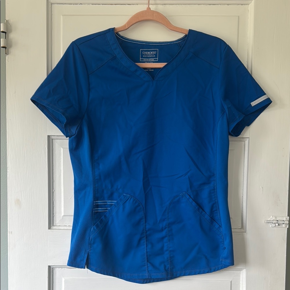 Cherokee Royal Blue Scrub Top